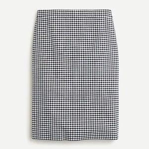 J. Crew No. 2 Pencil Skirt in Navy Micro Gingham Size 2 Petite